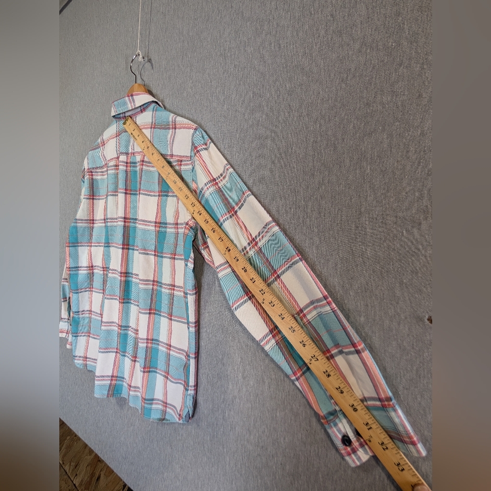 L.L. Bean Slightly Fitted Plaid Shirt Men's M-Reg Green White Red Button - Picture 9 of 12